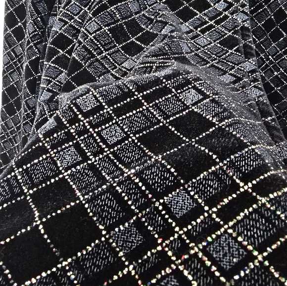 Vtg Jacket Womens 14/16 W Black Velvet Sparkle Dressy Preppy Clueless Academia - Picture 3 of 11